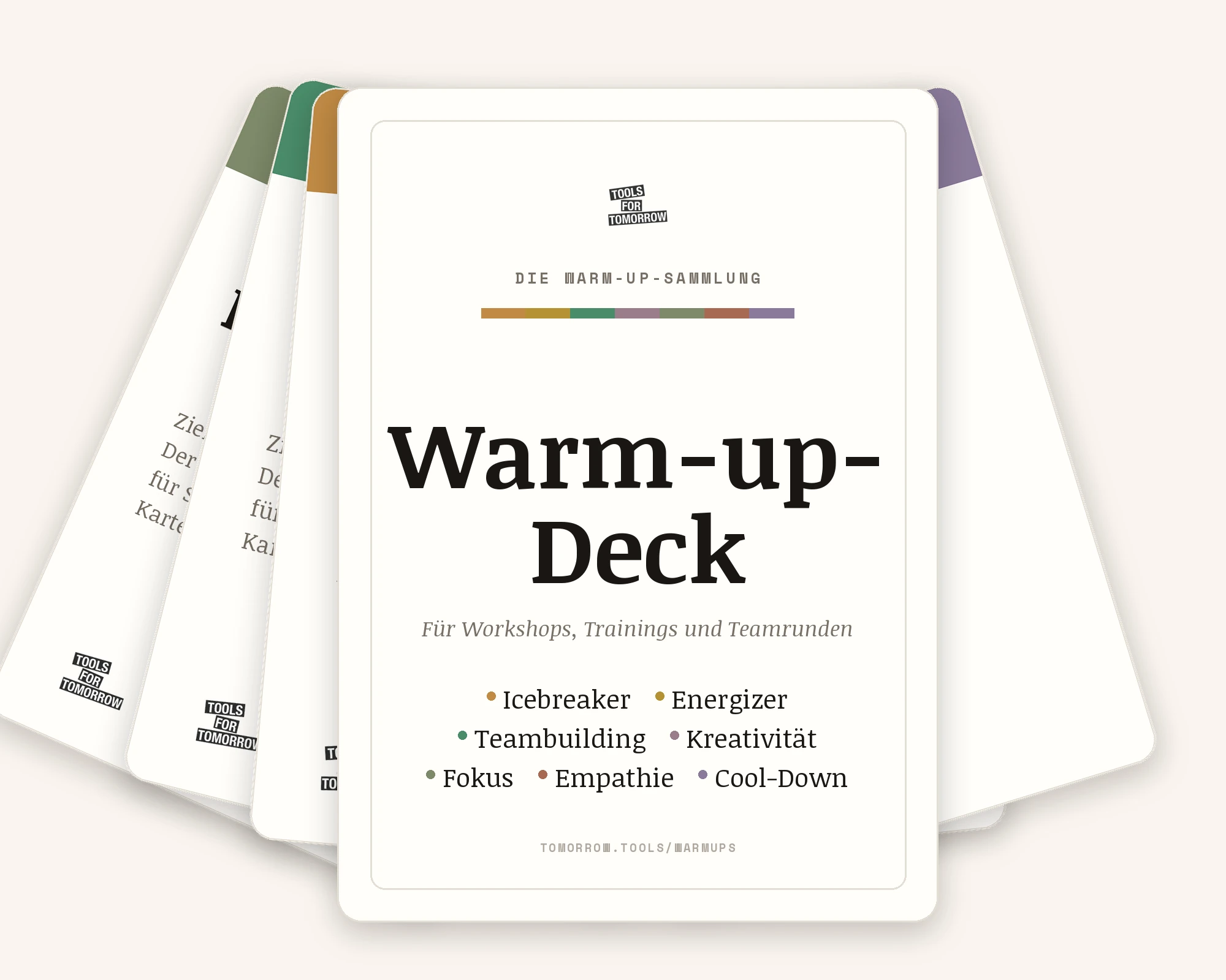 Das Warmup Deck — aufgefächertes Kartendeck für Workshops