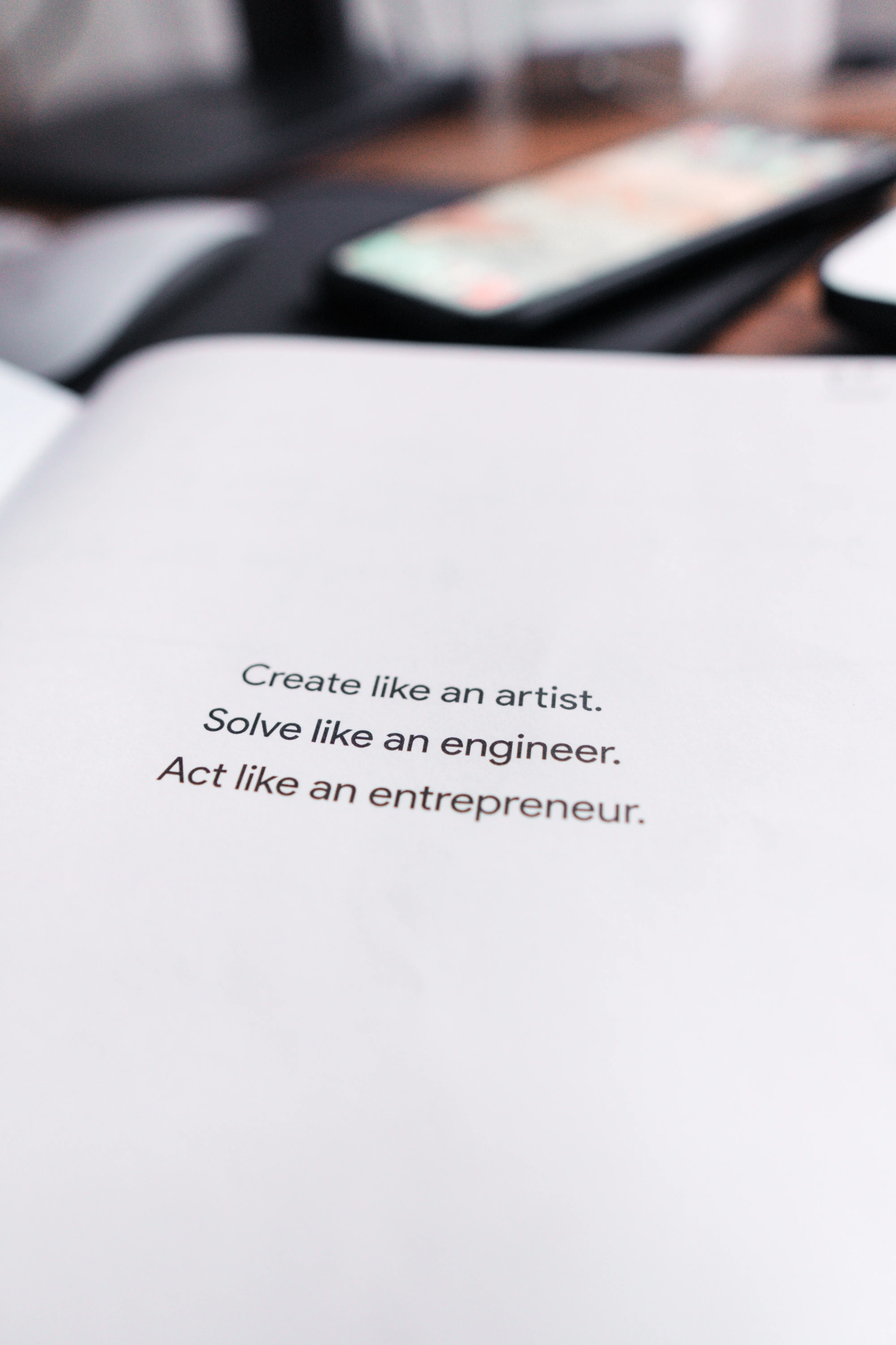 Act like an Entrepreneur TOOLS FOR TOMORROW